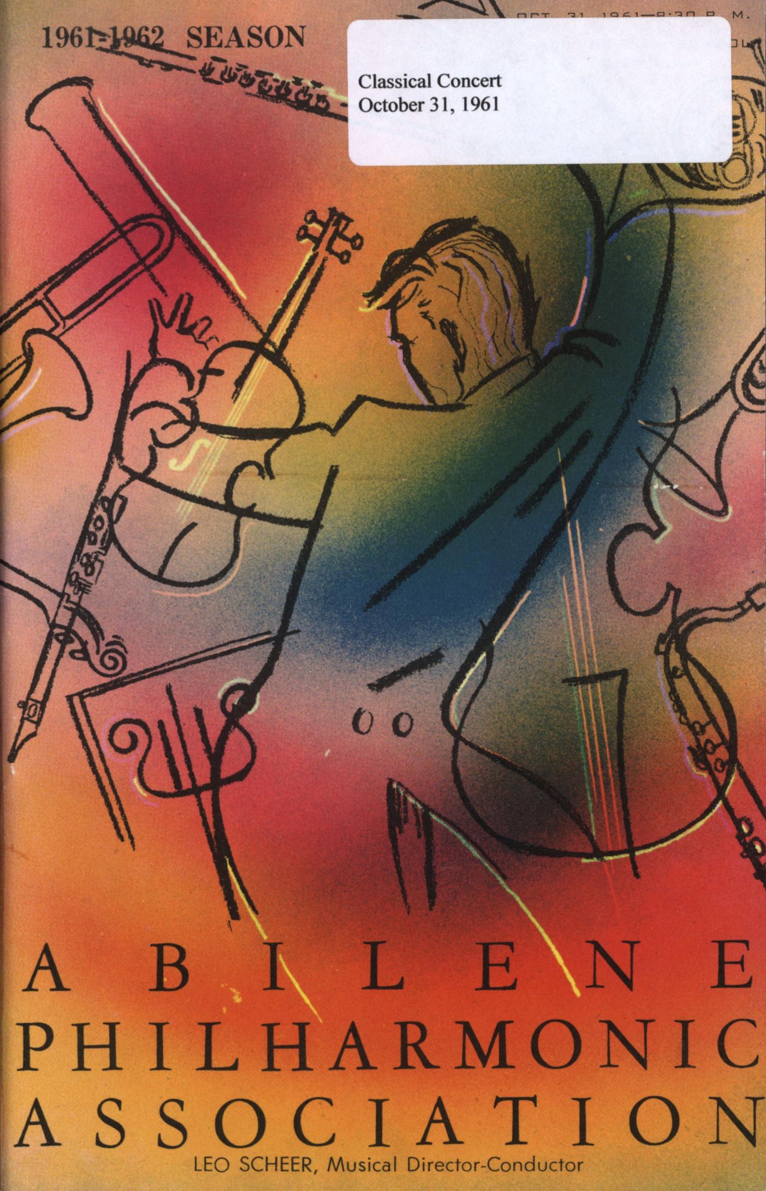 Abilene Philharmonic Playbill: October 31, 1961
                                                
                                                    Front Cover
                                                