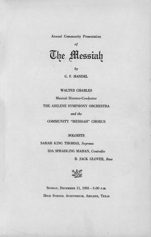 Primary view of object titled 'Abilene Philharmonic Playbill: December 11, 1955'.