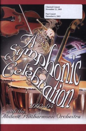 Primary view of object titled 'Abilene Philharmonic Playbill: November 22-December 6, 2003'.