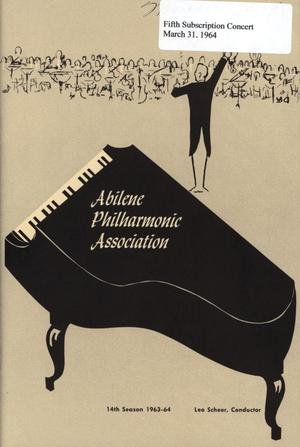 Primary view of object titled 'Abilene Philharmonic Playbill: March 31, 1964'.
