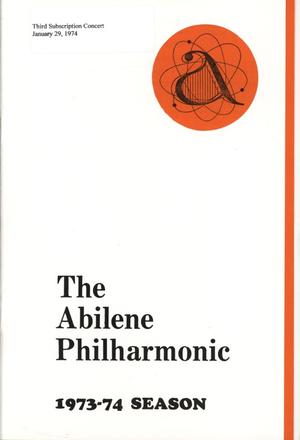Primary view of object titled 'Abilene Philharmonic Playbill: January 29, 1974'.