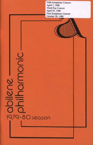 Primary view of object titled 'Abilene Philharmonic Playbill: April 1-October 28, 1980'.
