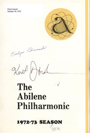 Abilene Philharmonic Playbill: October 30, 1972
