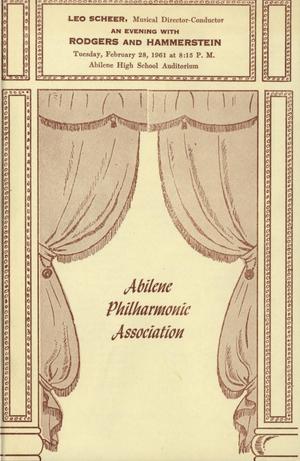 Primary view of object titled 'Abilene Philharmonic Playbill: February 28, 1961'.