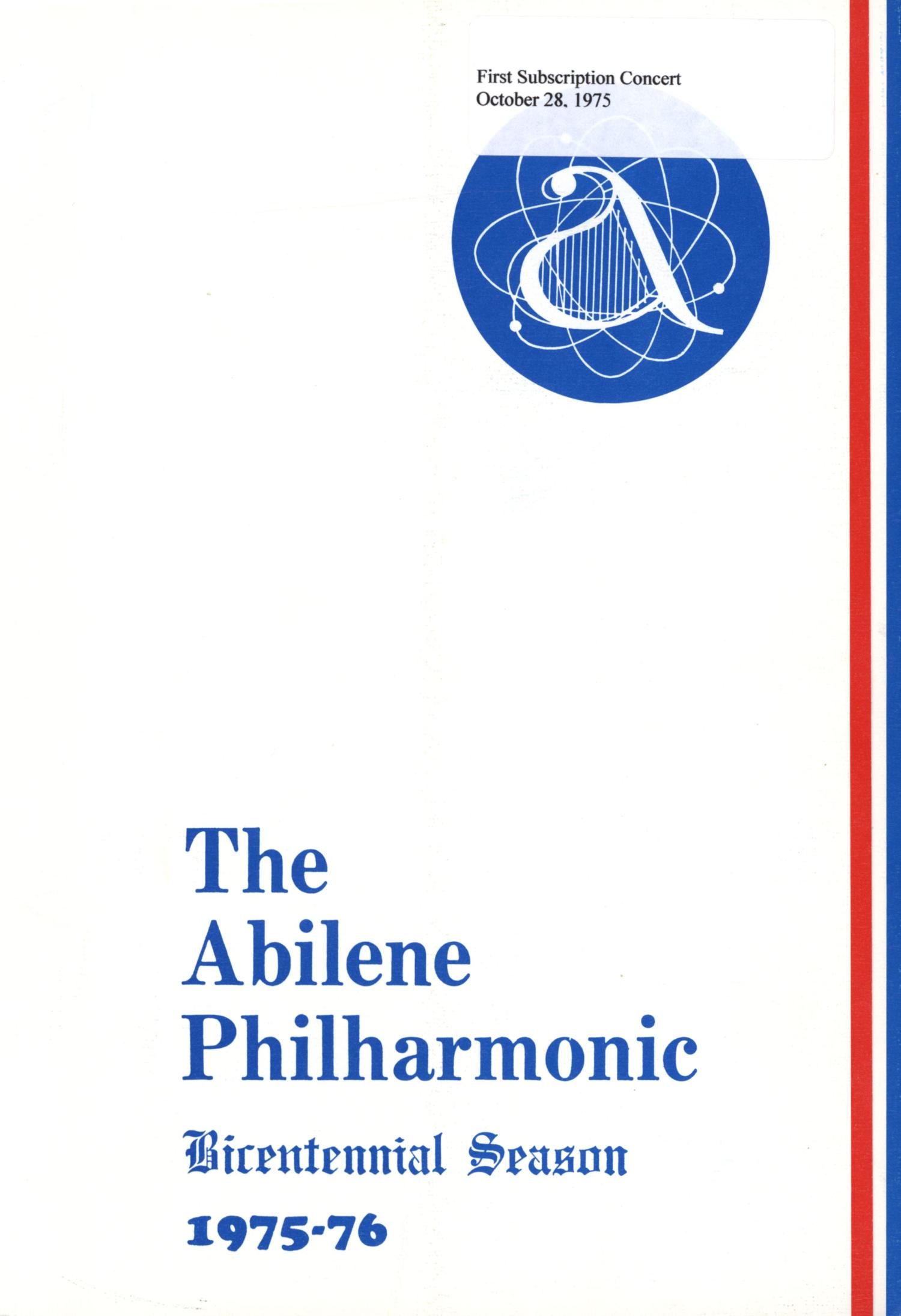 Abilene Philharmonic Playbill: October 28, 1975
                                                
                                                    1
                                                
