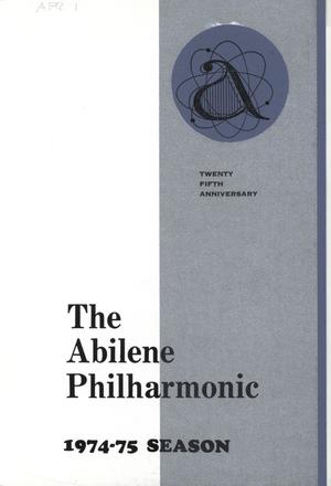 Primary view of object titled 'Abilene Philharmonic Playbill: April 1, 1975'.