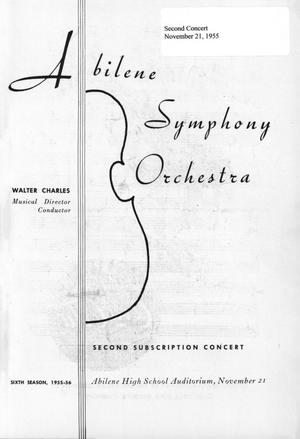 Primary view of object titled 'Abilene Philharmonic Playbill: November 21, 1955'.