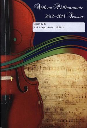 Primary view of object titled 'Abilene Philharmonic Playbill: September 29-October 27, 2012'.