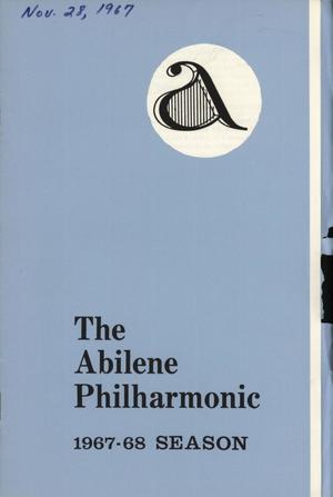 Abilene Philharmonic Playbill November 28, 1967