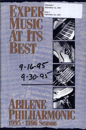 Abilene Philharmonic Playbill: September 16, 1995