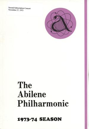 Abilene Philharmonic Playbill: November 27, 1973