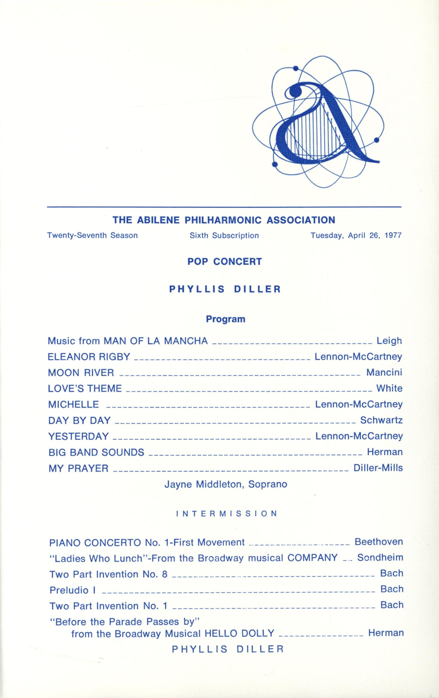 Abilene Philharmonic Playbill: April 26, 1977
                                                
                                                    3
                                                