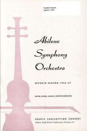 Primary view of object titled 'Abilene Philharmonic Playbill: April 2, 1957'.