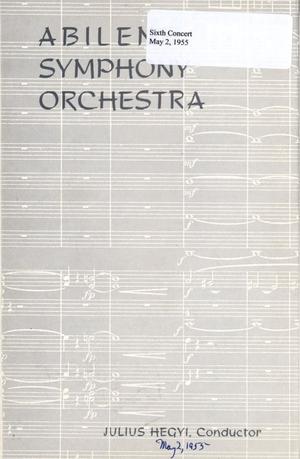 Primary view of object titled 'Abilene Philharmonic Playbill: May 2, 1955'.