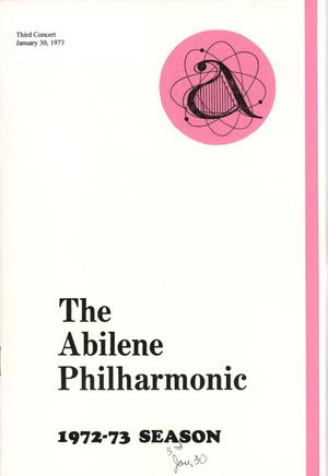 Primary view of object titled 'Abilene Philharmonic Playbill: January 30, 1973'.