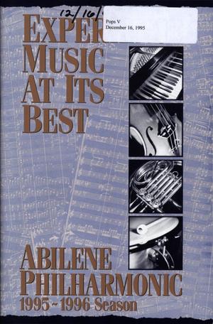 Primary view of object titled 'Abilene Philharmonic Playbill: December 16, 1995'.