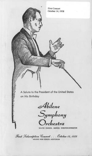 Primary view of object titled 'Abilene Philharmonic Playbill: October 14, 1958'.