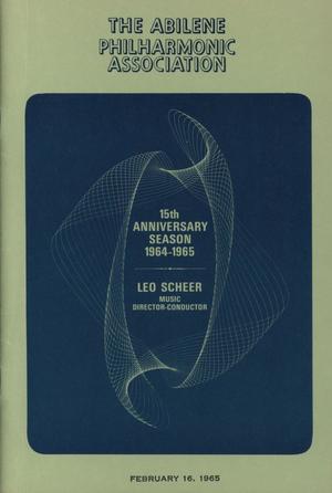 Primary view of object titled 'Abilene Philharmonic Playbill: February 16, 1965'.