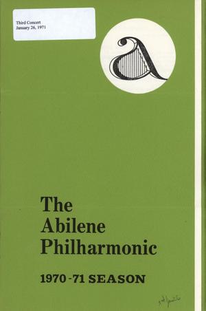 Abilene Philharmonic Playbill: January 26, 1971