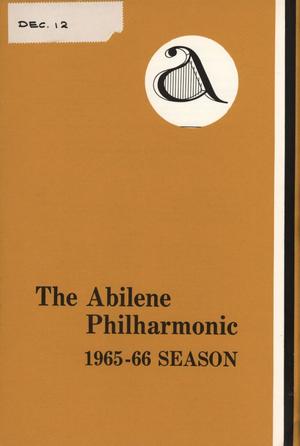 Abilene Philharmonic Playbill: December 12, 1965