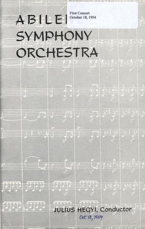 Primary view of object titled 'Abilene Philharmonic Playbill: October 18, 1954'.
