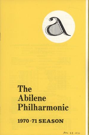 Primary view of object titled 'Abilene Philharmonic Playbill: November 23, 1970'.