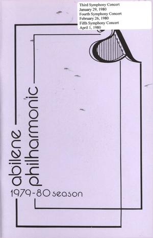 Primary view of object titled 'Abilene Philharmonic Playbill: January 29-April 1, 1980'.