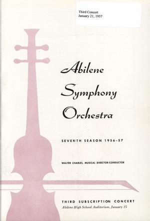 Primary view of object titled 'Abilene Philharmonic Playbill: January 21, 1957'.