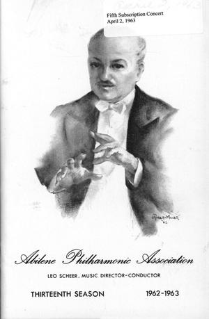 Primary view of object titled 'Abilene Philharmonic Playbill: April 2, 1963'.