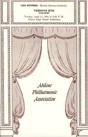 Primary view of object titled 'Abilene Philharmonic Playbill: April 11, 1961'.