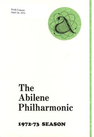 Primary view of object titled 'Abilene Philharmonic Playbill: April 24, 1973'.