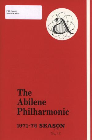 Primary view of object titled 'Abilene Philharmonic Playbill: March 28, 1972'.