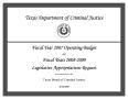Primary view of Texas Department of Criminal Justice Budget and Requests for Appropriations: 2007-2009