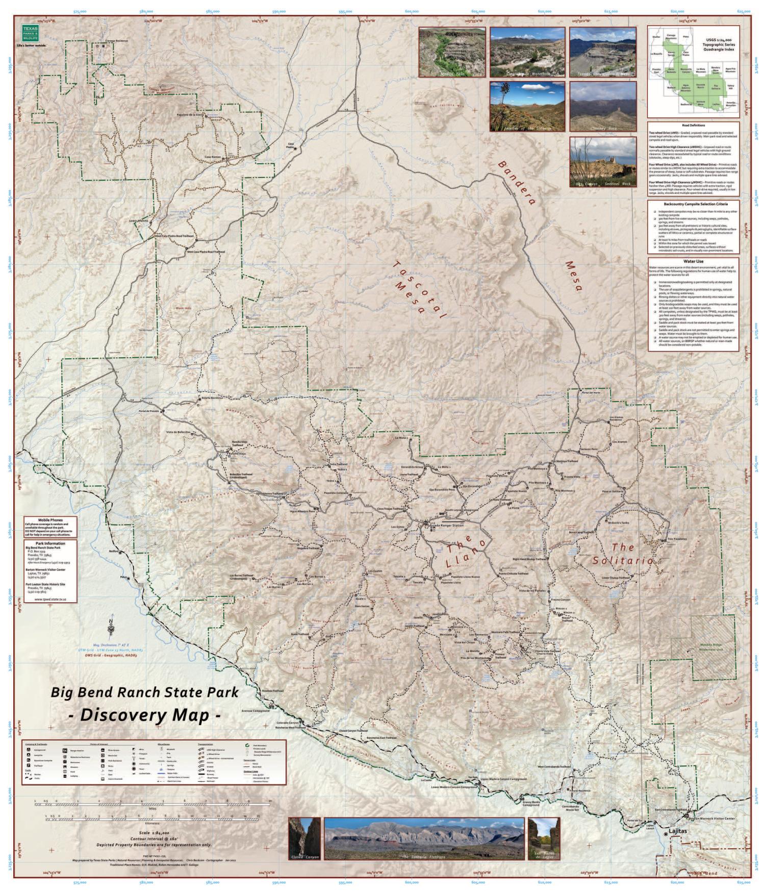 Big Bend Ranch State Park Discovery Map The Portal To Texas History