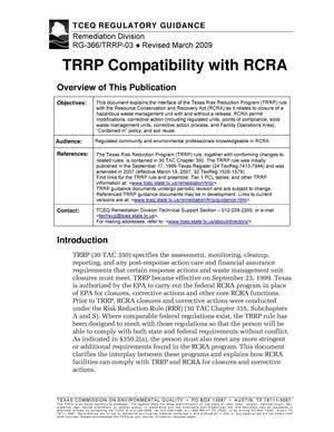 Primary view of object titled 'TRRP Compatibility with RCRA'.