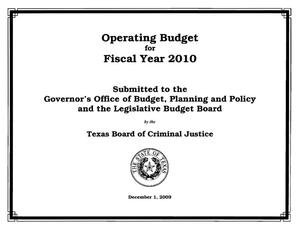Texas Board of Criminal Justice Operating Budget: 2010