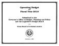 Primary view of Texas Board of Criminal Justice Operating Budget: 2010