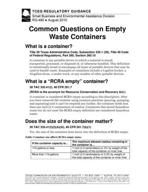 Common Questions on Empty Waste Containers