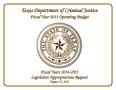 Thumbnail image of item number 1 in: 'Texas Department of Criminal Justice Budget and Requests for Appropriations: 2013-2015'.