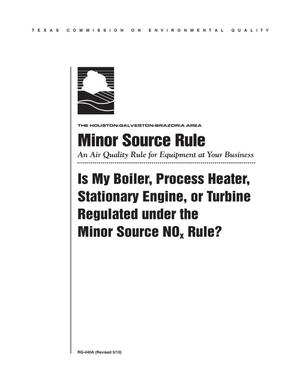 Primary view of object titled 'Minor Source Rule: An Air Quality Rule for Equipment at Your Business [Part A]'.