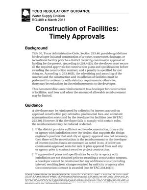 Construction of Facilities: Timely Approvals