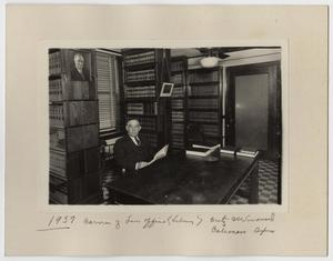 Primary view of object titled '[Walter C. Woodward in Law Office Library]'.