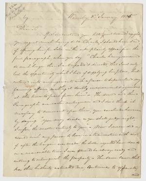 Primary view of [Letter to William Stone from Morgan Harris, January 3, 1835]