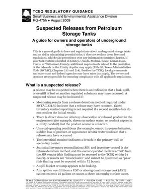 Suspected Releases from Petroleum Storage Tanks
