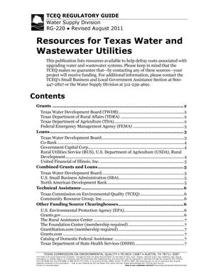 Resources for Texas Water and Wastewater Utilities