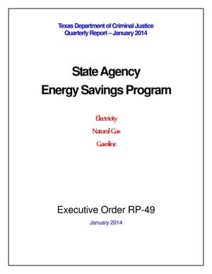 Texas Department of Criminal Justice State Agency Energy Savings Program Quarterly Report: January 2014