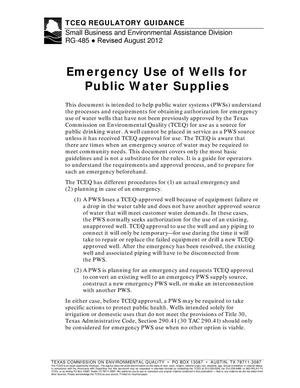 Emergency Use of Wells for Public Water Supplies
