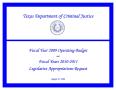 Thumbnail image of item number 1 in: 'Texas Department of Criminal Justice Budget and Requests for Appropriations: 2009-2011'.