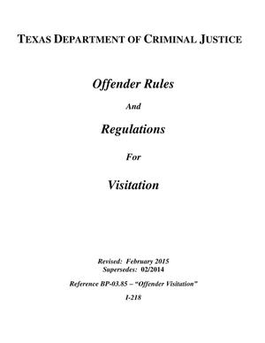 Primary view of object titled 'Offender Rules and Regulations for Visitation'.