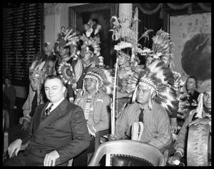Primary view of object titled 'Governor W. Lee O'Daniel with Indians in The Texas Legislature'.